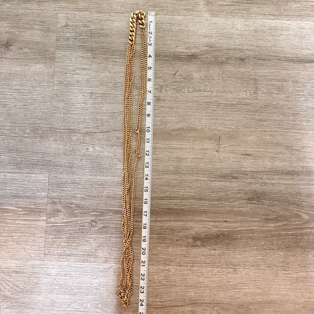 Vintage Y2K Chunky Gold Tone Multi-Layer Belly Chain Statement Belt